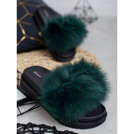 SHELOVET Zapatillas con piel verde 1