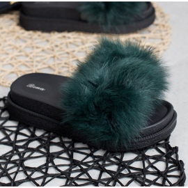 SHELOVET Zapatillas con piel verde 2