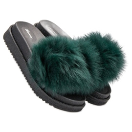 SHELOVET Zapatillas con piel verde 3