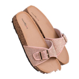 Marquiz Pantuflas Brillantes Con Hebilla rosado 2