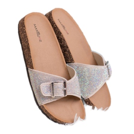 Marquiz Pantuflas Brillantes Con Hebilla marrón 4