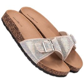 Marquiz Pantuflas Brillantes Con Hebilla marrón 1