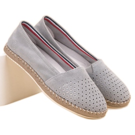 SHELOVET Alpargatas de piel gris 3