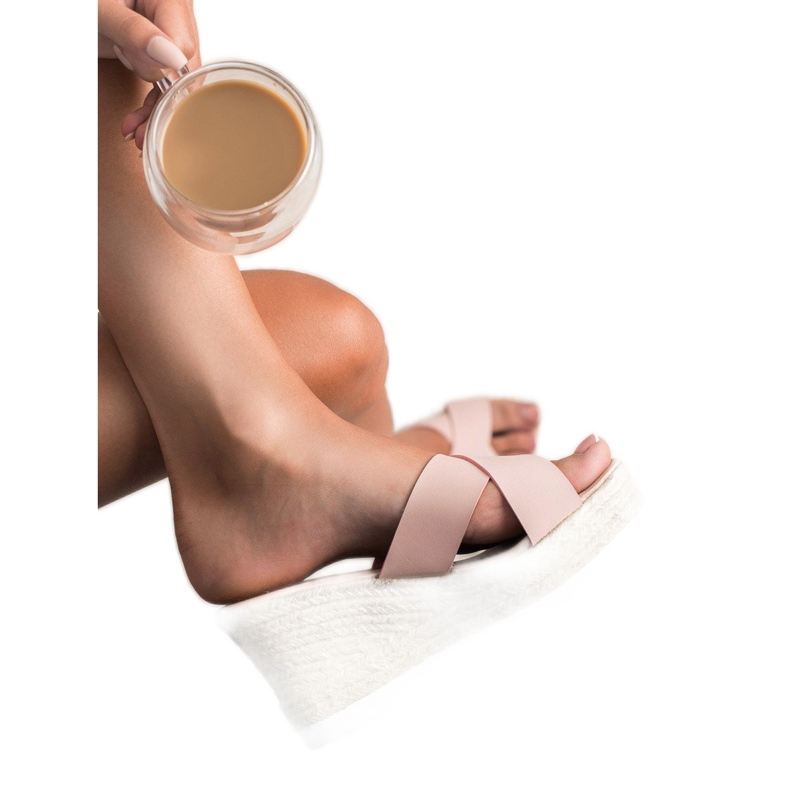 Bello Star Sandalias de cuña rosado 1