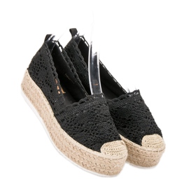 SHELOVET Alpargatas de encaje negro 1