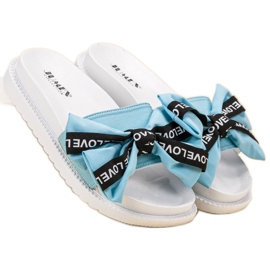 Jumex Pantuflas con lazo de amor azul 1