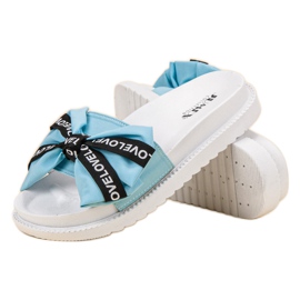 Jumex Pantuflas con lazo de amor azul 2