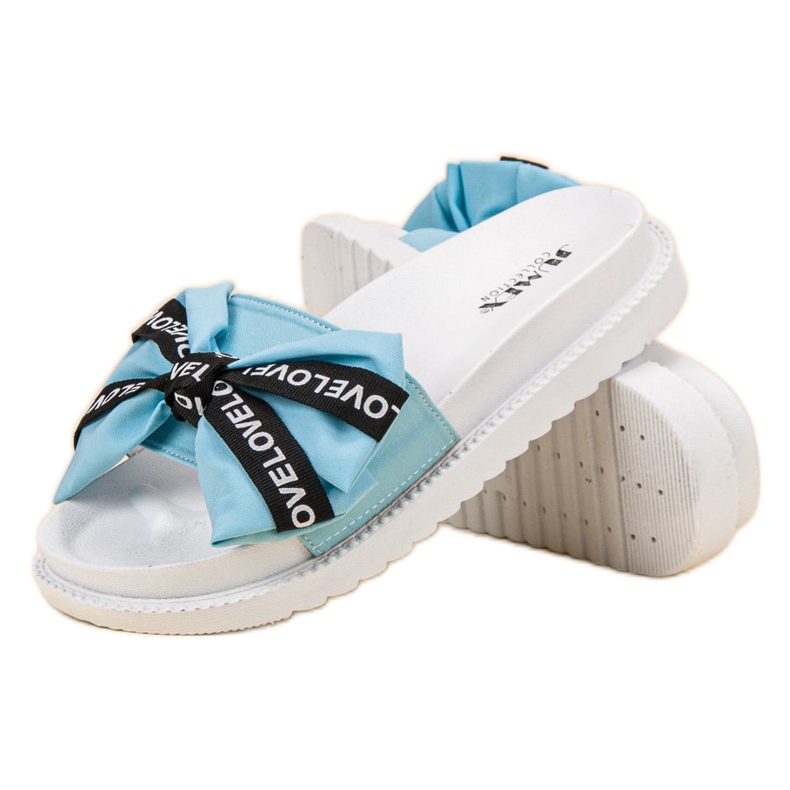 Jumex Pantuflas con lazo de amor azul 2 Jumex Pantuflas con lazo de amor azul 2