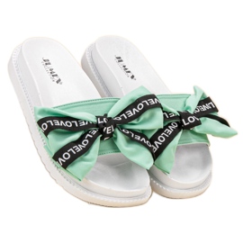 Jumex Pantuflas con lazo de amor verde 5