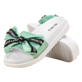 Jumex Pantuflas con lazo de amor verde 4
