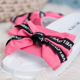 Jumex Pantuflas con lazo de amor violeta 5