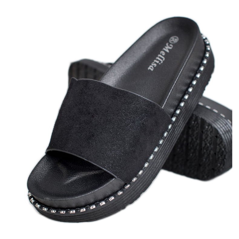 Melisa Sandalias de cuña negro 1