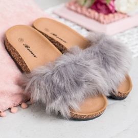 Bona Zapatillas con piel gris 2