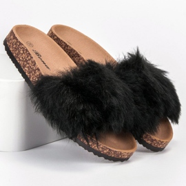 Bona Zapatillas con piel negro 1