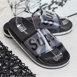 Bona Chanclas transparentes negro 2