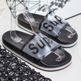 Bona Chanclas transparentes negro 1
