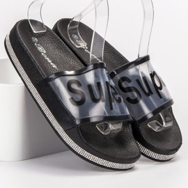 Bona Chanclas transparentes negro 4