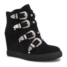 Deportivas de ante negro con hebillas Maya 1