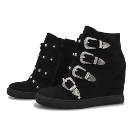 Deportivas de ante negro con hebillas Maya 3