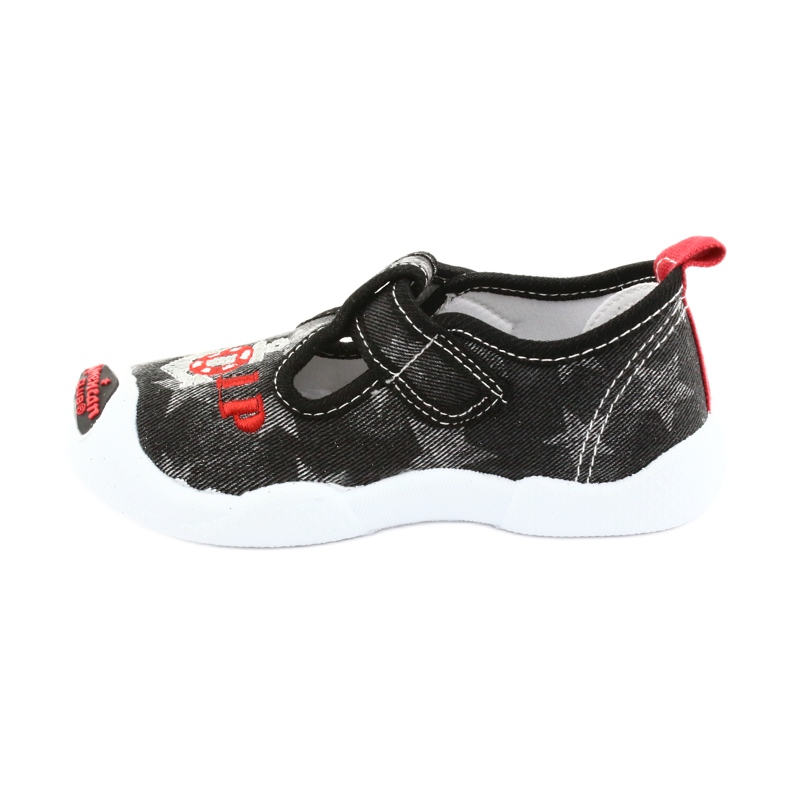 American Club Zapatillas para niños inserto de piel TEN12 negro rojo gris 2