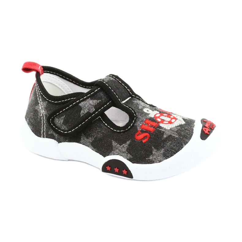 American Club Zapatillas para niños inserto de piel TEN12 negro rojo gris 1 American Club Zapatillas para niños inserto de piel TEN12 negro rojo gris 1