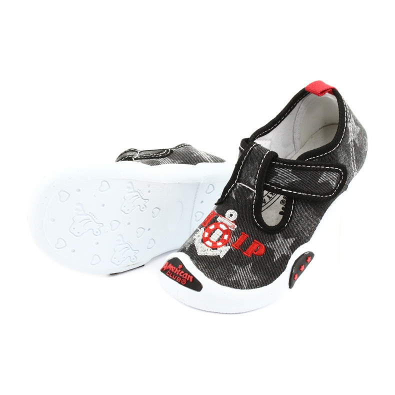 American Club Zapatillas para niños inserto de piel TEN12 negro rojo gris 5 American Club Zapatillas para niños inserto de piel TEN12 negro rojo gris 5