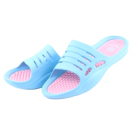 Pantuflas de espuma azul American Club para el agua rosa 3