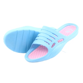 Pantuflas de espuma azul American Club para el agua rosa 4