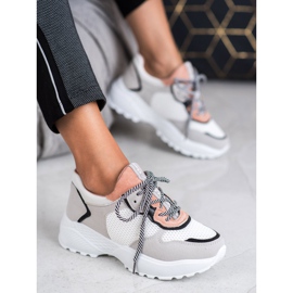SHELOVET Zapatillas de moda rosado gris 6