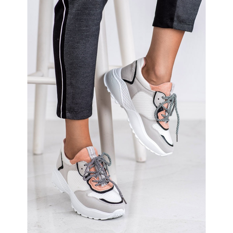 SHELOVET Zapatillas de moda rosado gris 2