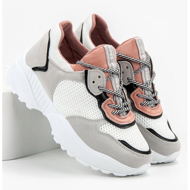 SHELOVET Zapatillas de moda rosado gris 1