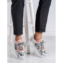 SHELOVET Zapatillas de moda con estampado de serpiente gris 2