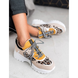 SHELOVET Zapatillas de moda con estampado de leopardo marrón 1