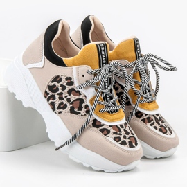 SHELOVET Zapatillas de moda con estampado de leopardo marrón 3
