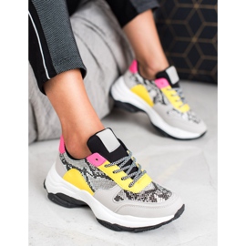 SHELOVET Zapatillas de colores con estampado de serpiente multicolor 3