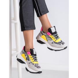 SHELOVET Zapatillas de colores con estampado de serpiente multicolor 6