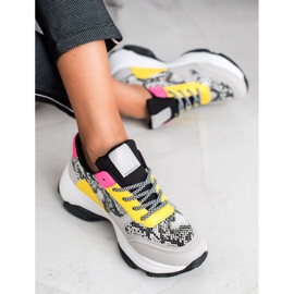 SHELOVET Zapatillas de colores con estampado de serpiente multicolor 1