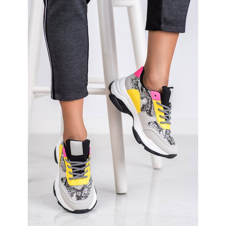 SHELOVET Zapatillas de colores con estampado de serpiente multicolor 2