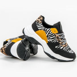 SHELOVET Zapatillas con estampado animal negro multicolor 4
