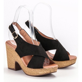 Anesia Paris Sandalias ligeras de tacón negro 1