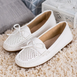 SHELOVET Mocasines casuales blanco 2
