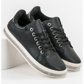 SDS Calzado deportivo con circonita cúbica negro 2