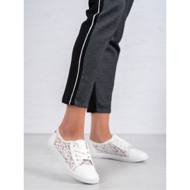Renda Zapatillas con encaje blanco 1