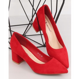 Salón con tacón ancho rojo KJ-10 Rojo 1