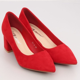 Salón con tacón ancho rojo KJ-10 Rojo 3
