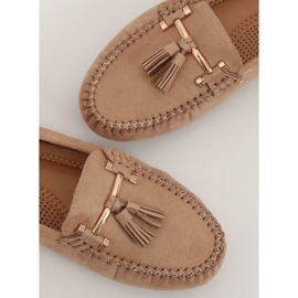Mocasines beige de mujer L7183 Khaki 1
