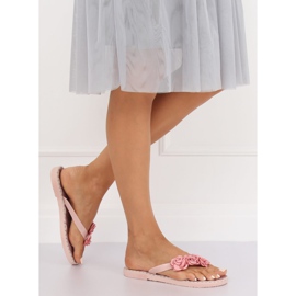 Chanclas con flores rosa YJL-1818 Pink rosado 1
