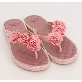 Chanclas con flores rosa YJL-1818 Pink rosado 2