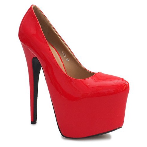 Pasadores lacados altos en la plataforma roja D905 rojo 1