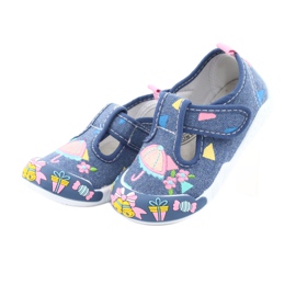 Zapatillas American Club inserto de cuero TEN30 azul rosa 3